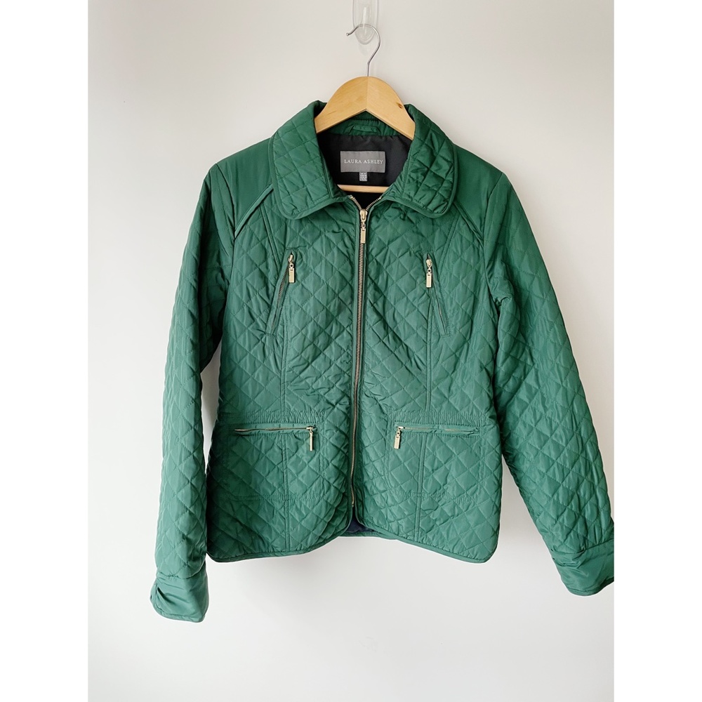 Laura Ashley Quilted Field Jacket Kelly Green 10